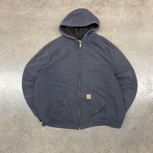 Faded and‎ Distressed black Carhartt hoodie with a worn look
Size XXL